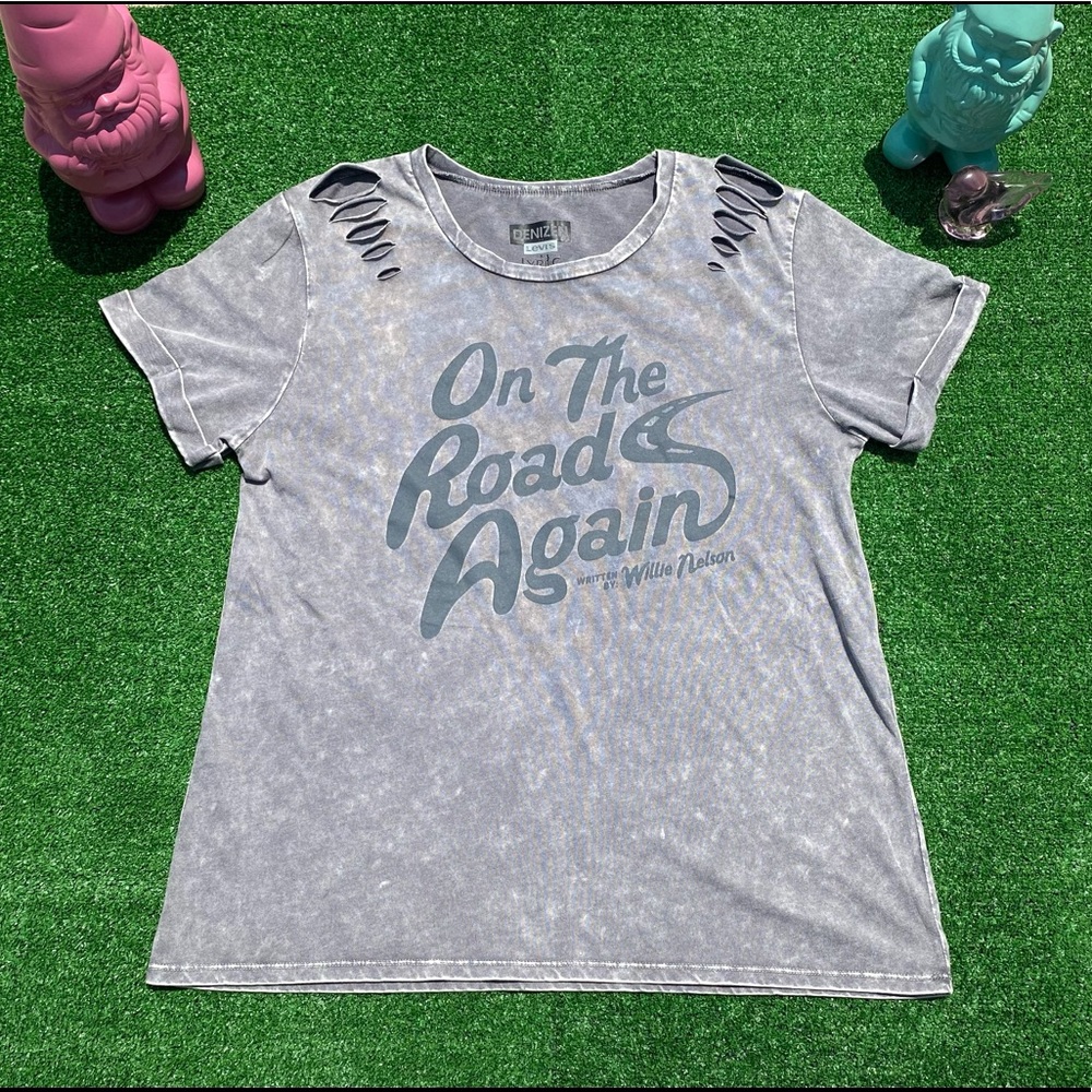 Willie Nelson On The Road Again Distressed Shirt